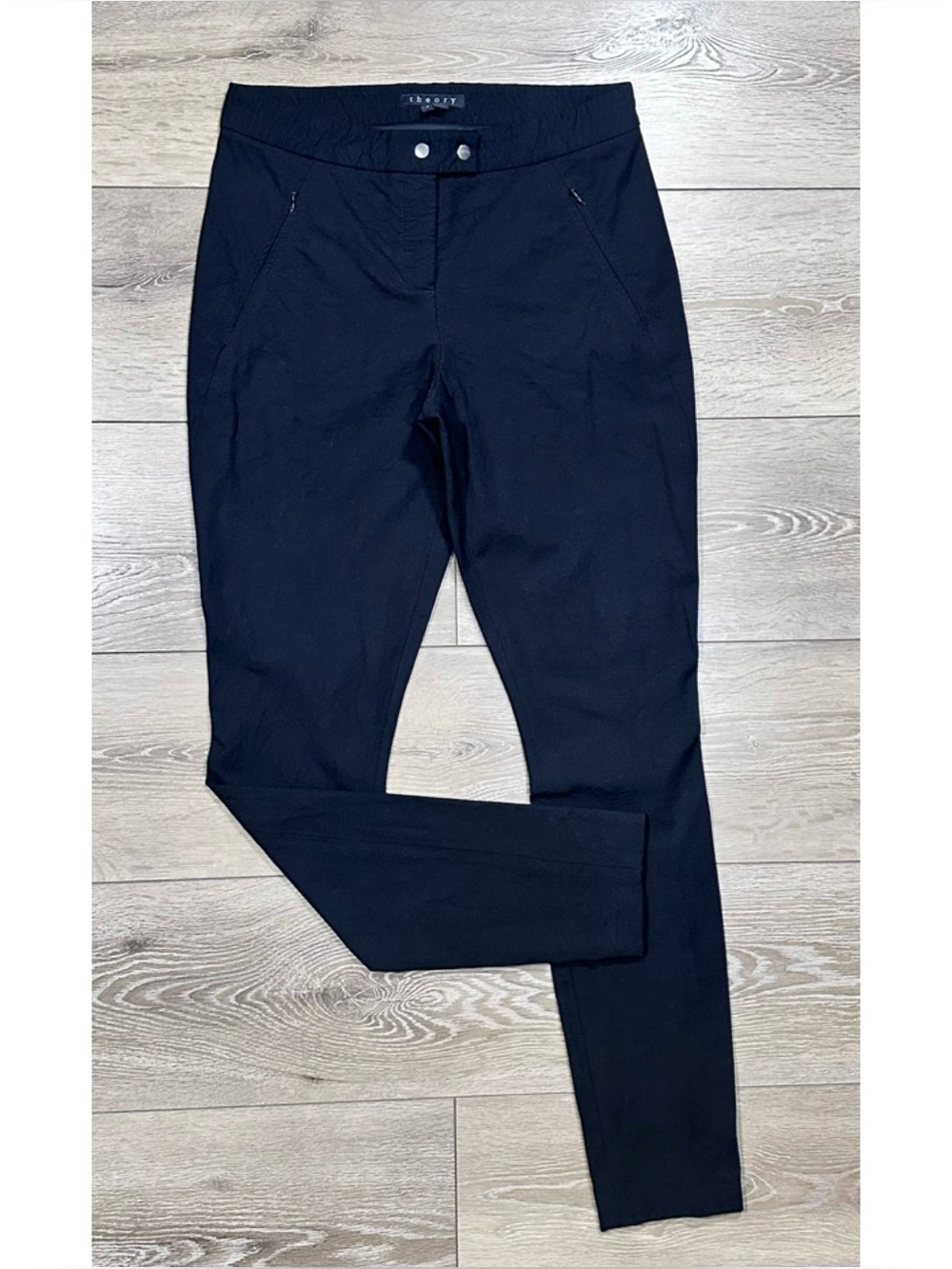 Theory Adalwen Jetty Mid Rise Straight Skinny Trouser Pants